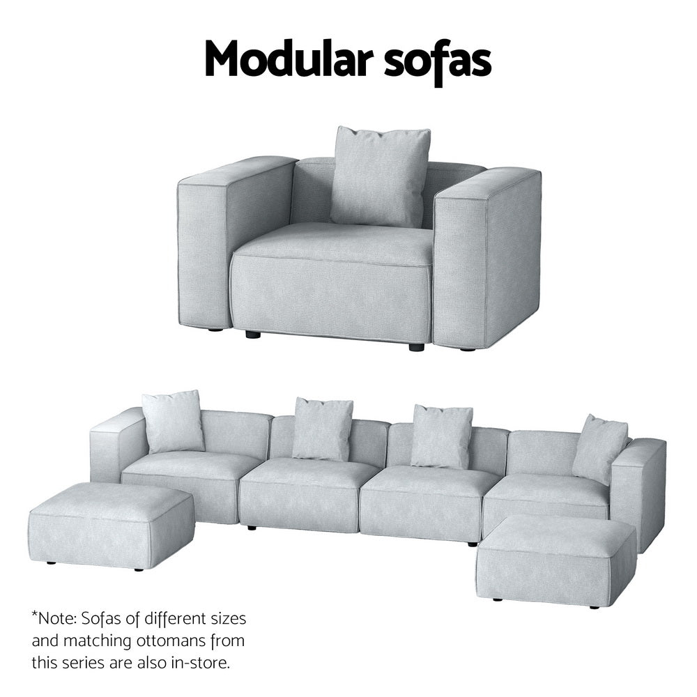 Alvin Modular Sofa Chaise Set 5-Seater - Grey