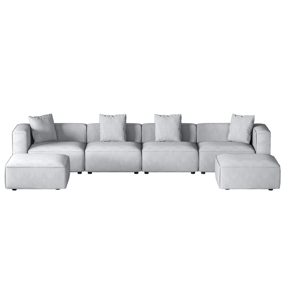 Alvin Modular Sofa Chaise Set 6-Seater - Grey