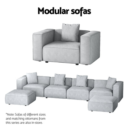 Alvin Modular Sofa Chaise Set 6-Seater - Grey