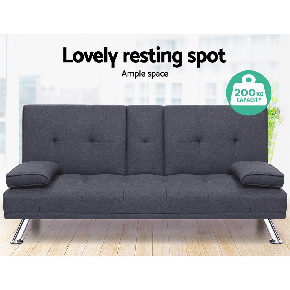 3-Seater Sofa Bed 175CM - Dark Grey