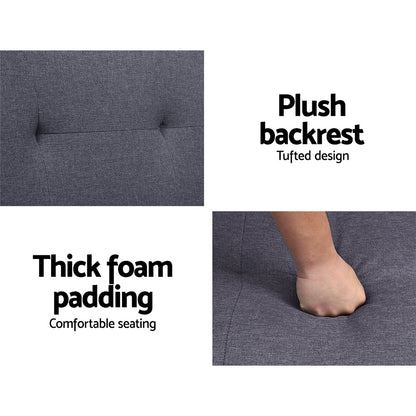 3-Seater Sofa Bed 175CM - Dark Grey