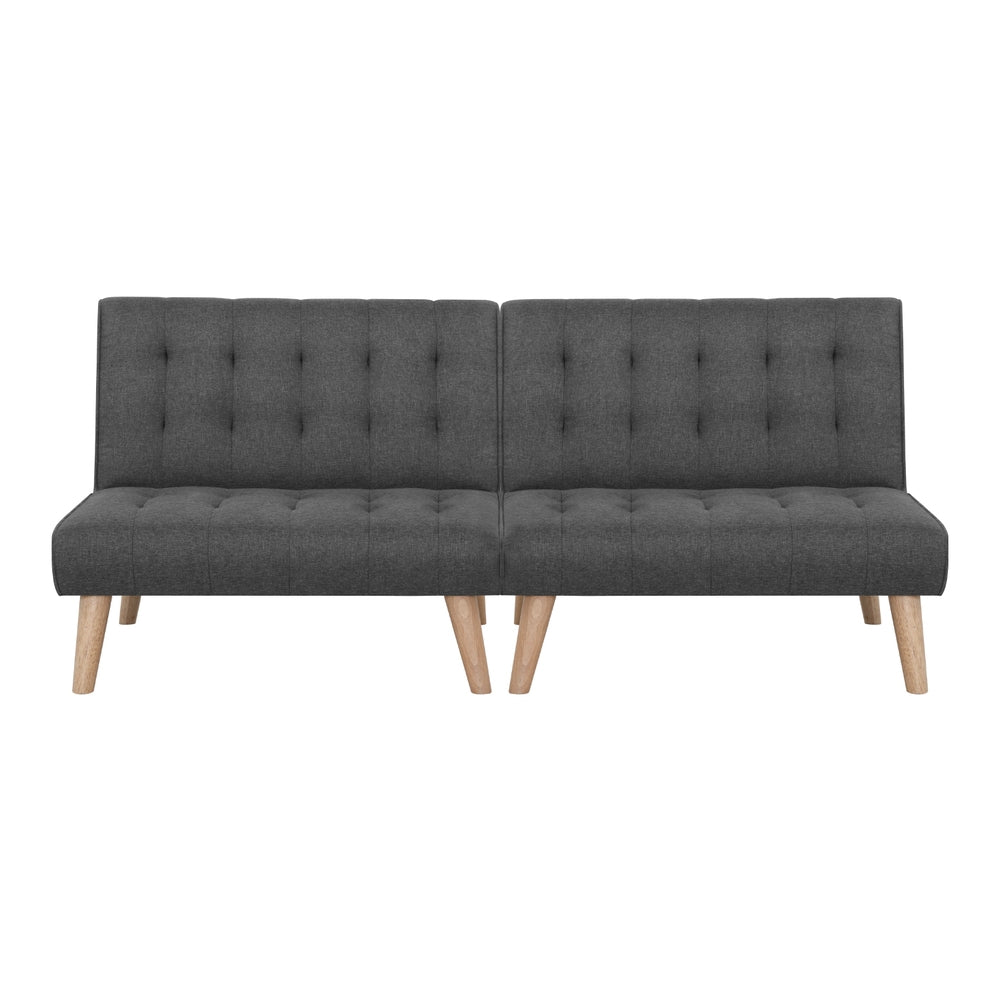 Set of 2 Sofa Bed Couch Single Seater Fabric - Grey