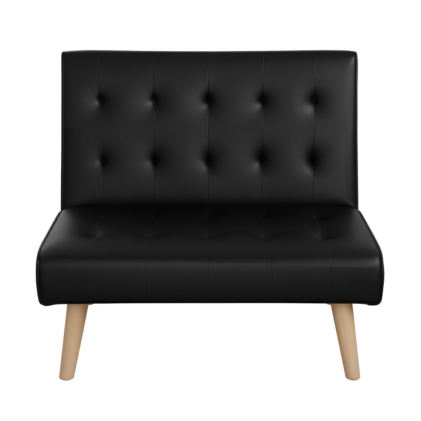 1-Seater Sofa Bed Couch Lounge - Fabric Black