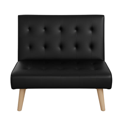 1-Seater Sofa Bed Couch Lounge - Fabric Black
