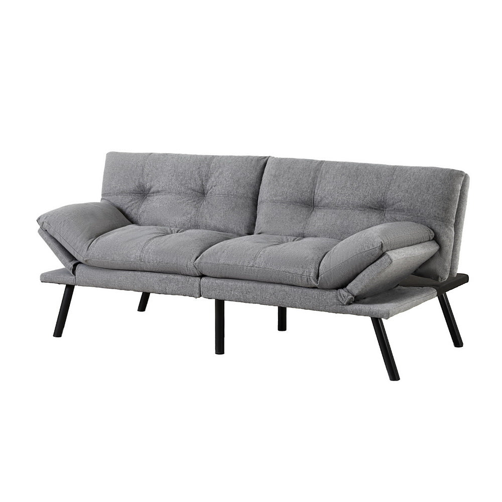 3-Seater Sofa Bed Convertible Couch - Fabric Grey