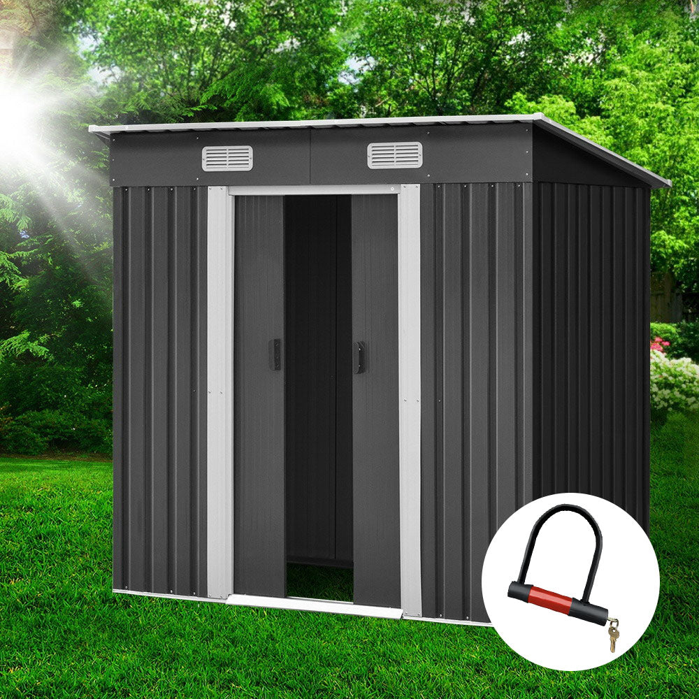 1.94x1.21M Garden Shed Sliding Door - Grey
