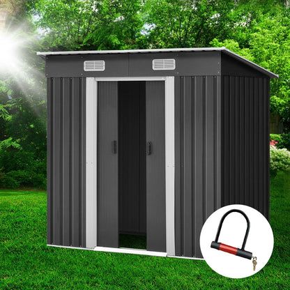 1.94x1.21M Garden Shed Sliding Door - Grey
