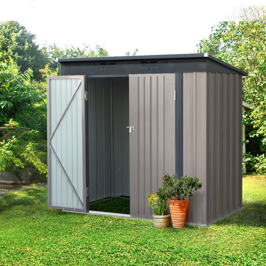 1.95x1.31M Garden Shed Double Door - Brown