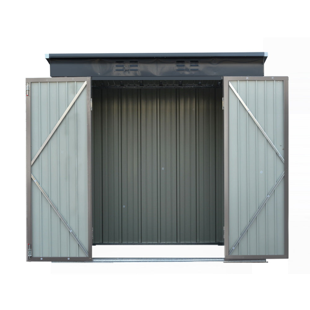 1.95x1.31M Garden Shed Double Door - Brown
