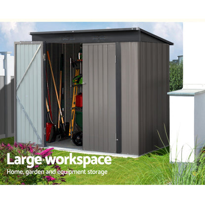 1.95x1.31M Garden Shed Double Door - Brown