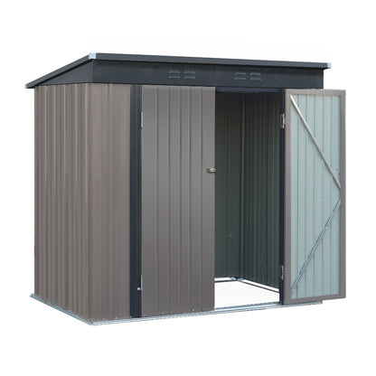 1.95x1.31M Garden Shed Double Door - Brown