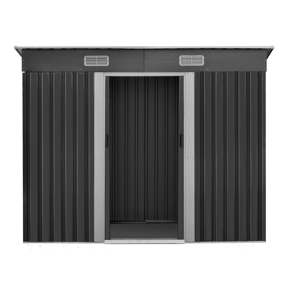 2.38x1.31M Garden Shed Sliding Door - Grey