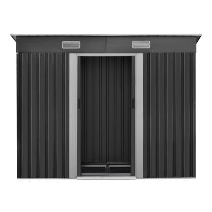 2.38x1.31M Garden Shed w/Metal Base Shed - Grey