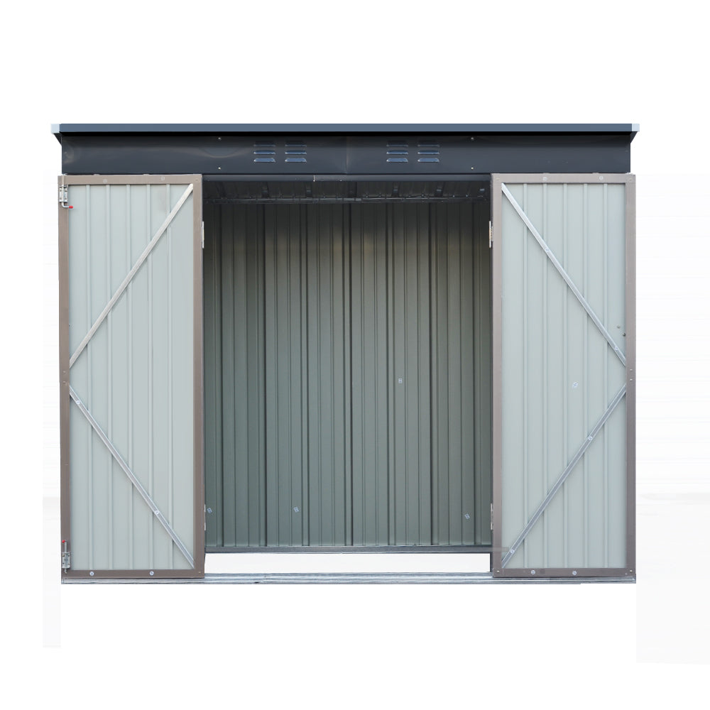 2.31x1.31M Garden Shed Double Door - Brown