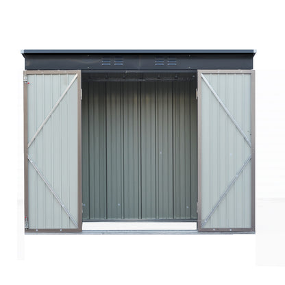 2.31x1.31M Garden Shed Double Door - Brown