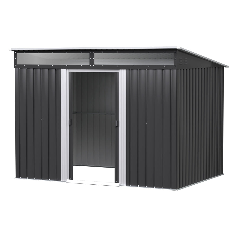 2.60x1.95M Garden Shed Outdoor Storage Tool Sheds Workshop House Shelter - Grey