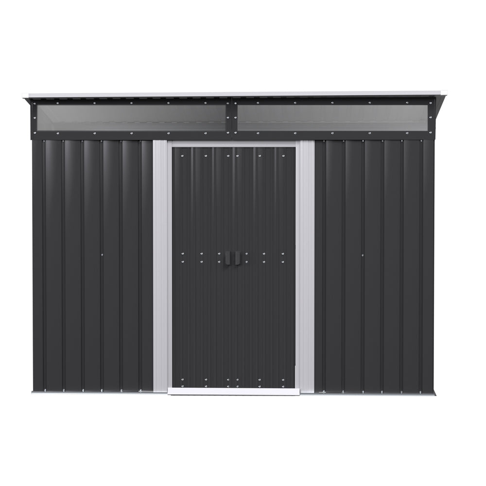 2.60x1.95M Garden Shed Outdoor Storage Tool Sheds Workshop House Shelter - Grey