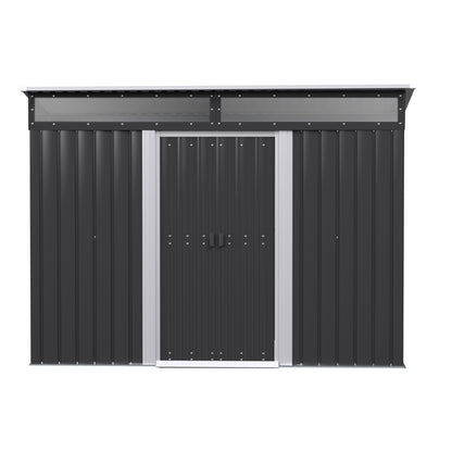 2.60x1.95M Garden Shed Outdoor Storage Tool Sheds Workshop House Shelter - Grey