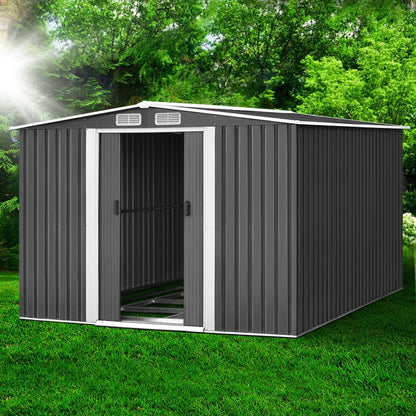2.58x3.14M Garden Shed w/Metal Base Shed - Grey