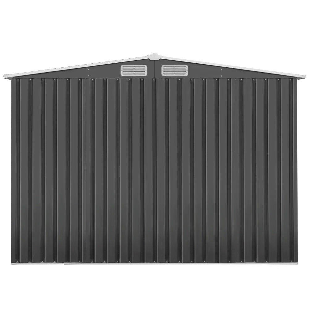 2.6x3.9M Garden Shed w/Metal Base Shed - Grey