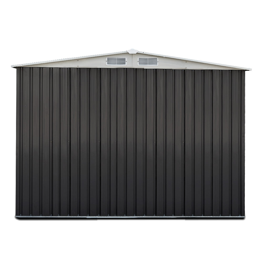 2.58x2.07M Garden Shed Metal Shelter Sliding Door - Grey