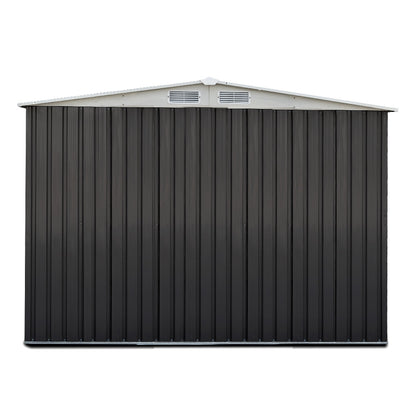 2.58x2.07M Garden Shed Metal Shelter Sliding Door - Grey