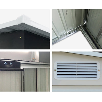 2.58x2.07M Garden Shed Metal Shelter Sliding Door - Grey