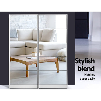 Artiss Shoe Rack Cabinet Mirror (25 Pairs) White