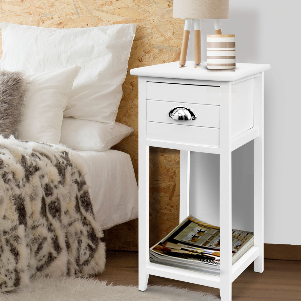 Thyme Vintage Bedside Table - White