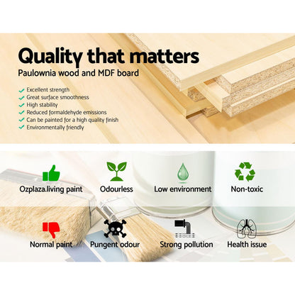 Set of 2 Sage Vintage Bedside Table Drawers Vintage - Grey