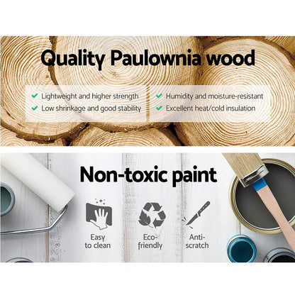 Set of 2 Vintage Thyme Bedside Table 3 Drawers - Blue