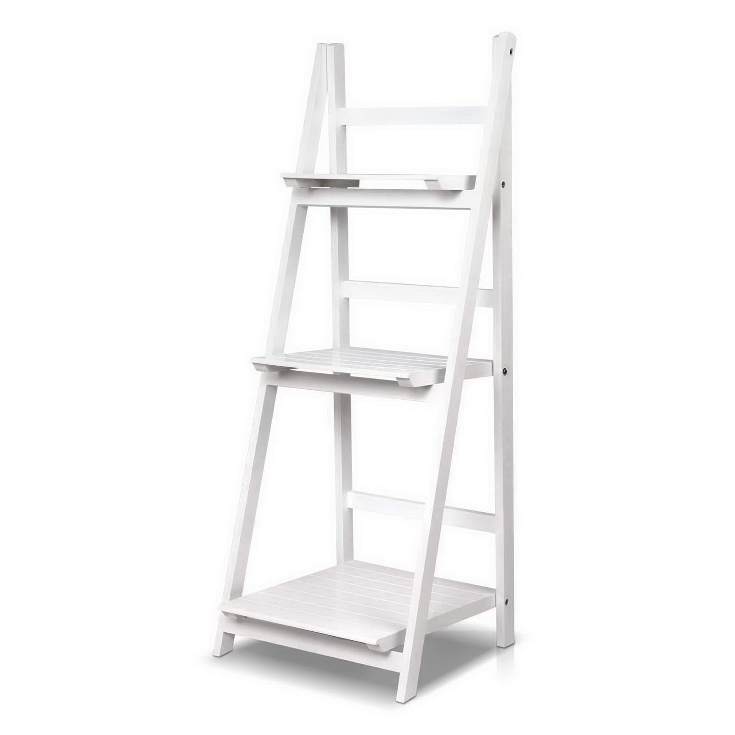 Zane Bookshelf Corner Shelf 3 Tiers - White