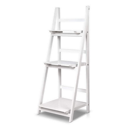 Zane Bookshelf Corner Shelf 3 Tiers - White