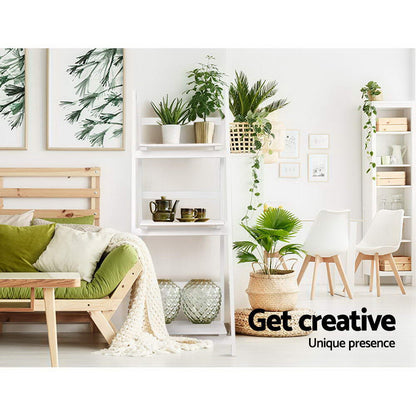 Zane Bookshelf Corner Shelf 3 Tiers - White