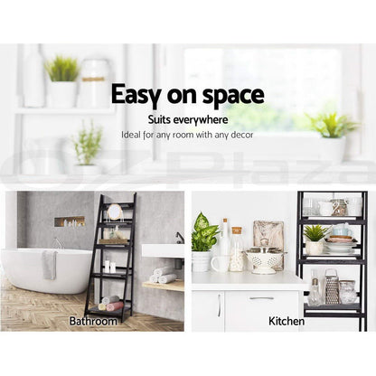 Zane Bookshelf Corner Shelf 5 Tiers - Coffee