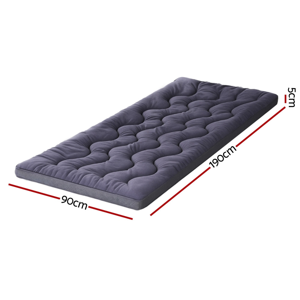 Pillowtop 5cm Mattress Topper Bamboo Charcoal - Single
