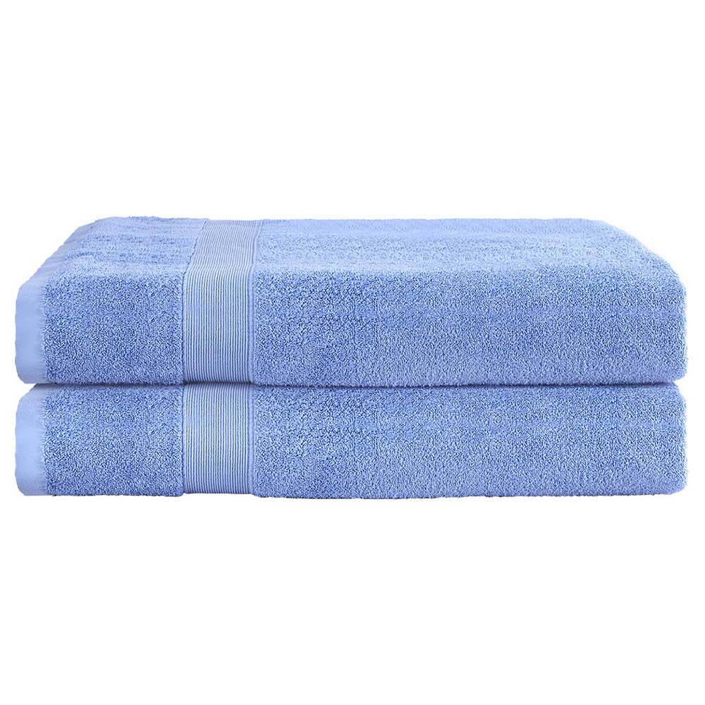2 Pack Bath Sheets Set Cotton Extra Large Towel - Blue