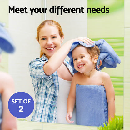 2 Pack Bath Sheets Set Cotton Extra Large Towel - Blue