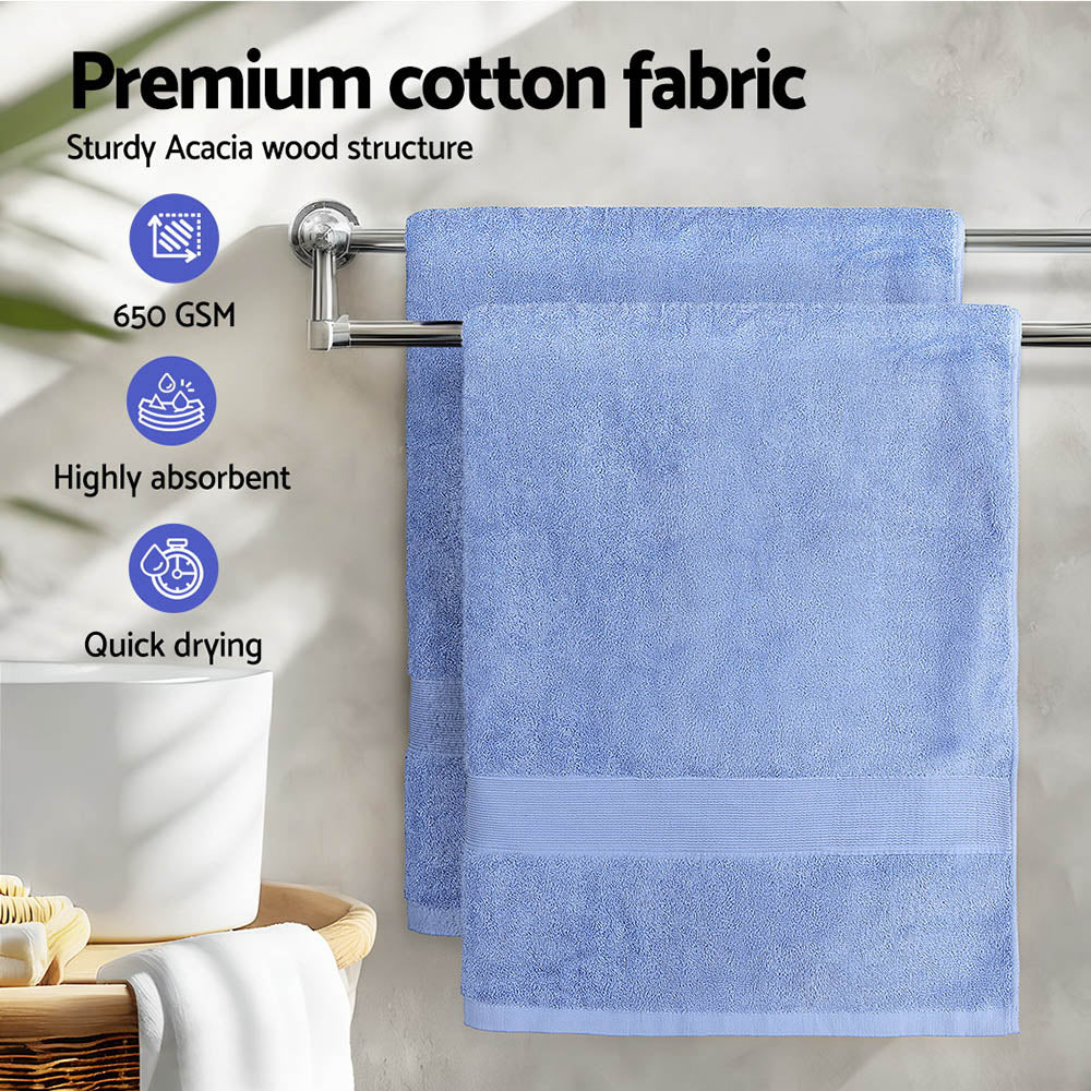 2 Pack Bath Sheets Set Cotton Extra Large Towel - Blue