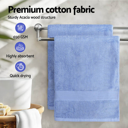 2 Pack Bath Sheets Set Cotton Extra Large Towel - Blue
