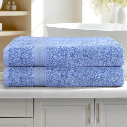 2 Pack Bath Sheets Set Cotton Extra Large Towel - Blue