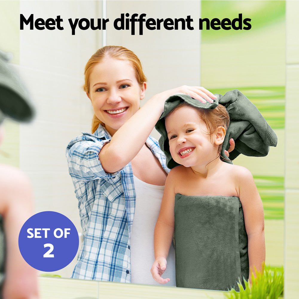 2 Pack Bath Sheets Set Cotton Extra Large Towel - Green