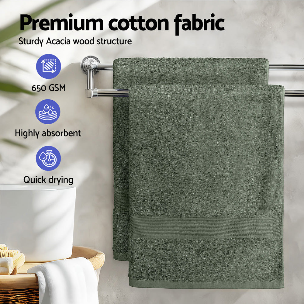 2 Pack Bath Sheets Set Cotton Extra Large Towel - Green