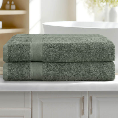 2 Pack Bath Sheets Set Cotton Extra Large Towel - Green