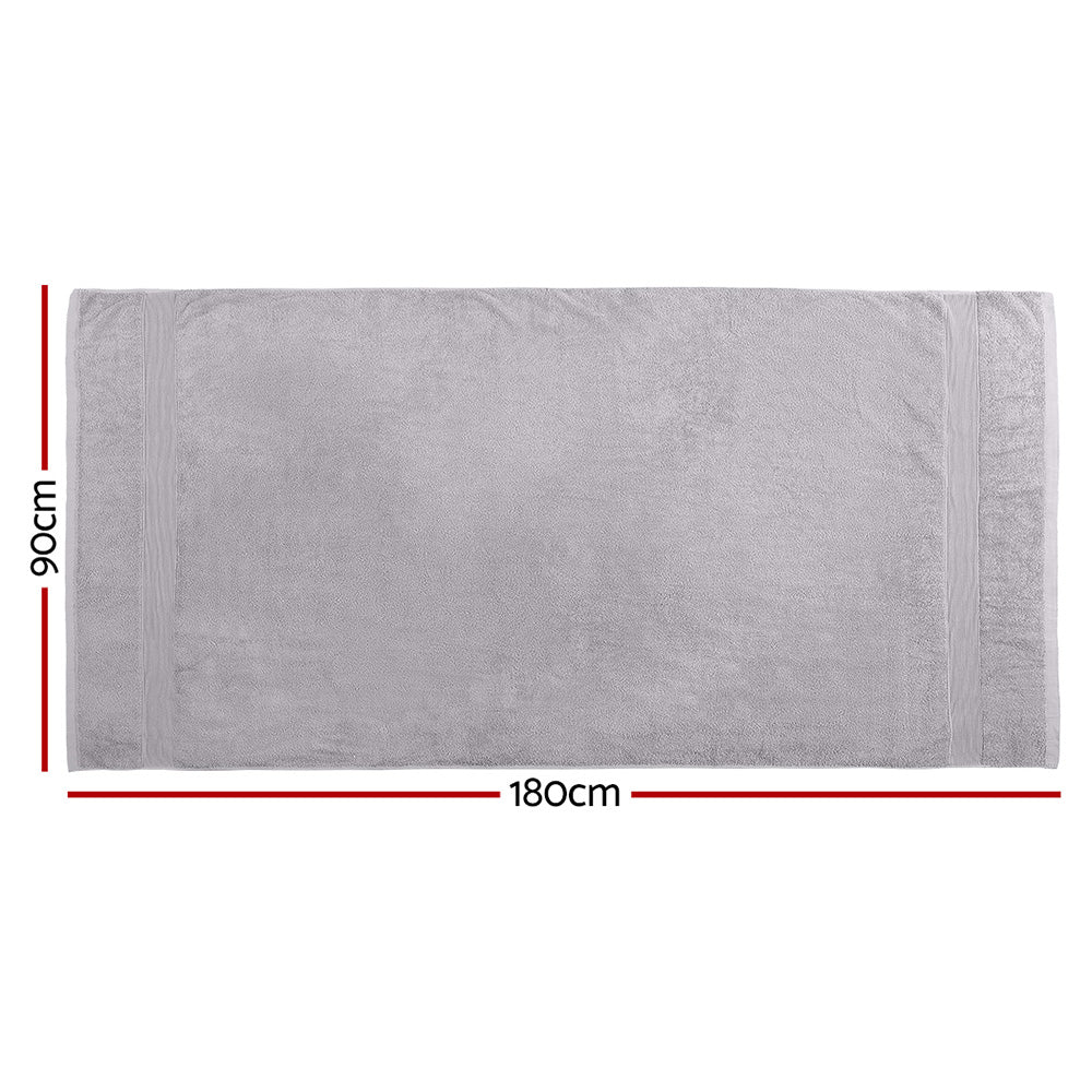 2 Pack Bath Sheets Set Cotton Extra Large Towel - Grey