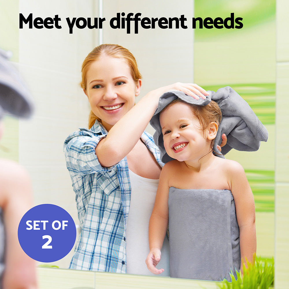 2 Pack Bath Sheets Set Cotton Extra Large Towel - Grey