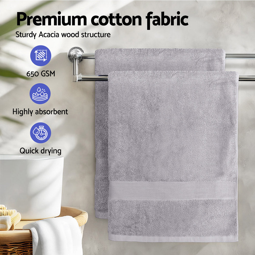 2 Pack Bath Sheets Set Cotton Extra Large Towel - Grey