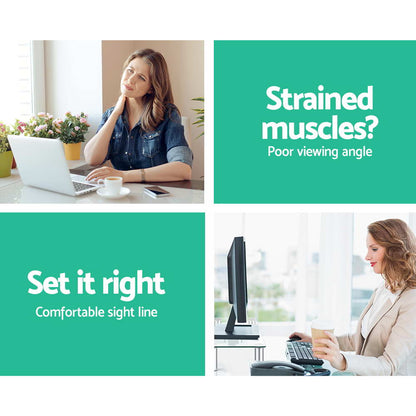 Height Adjustable Monitor Stand Riser - Clear