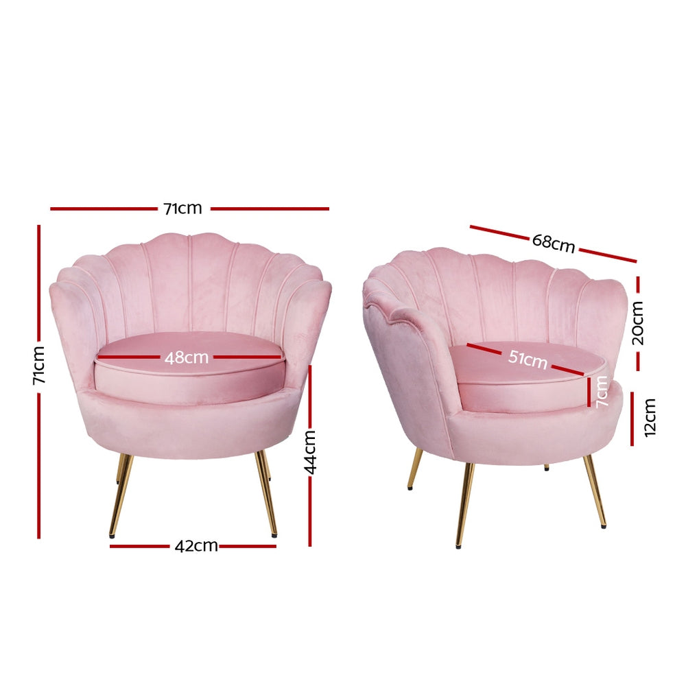 Callista Armchair Velvet - Pink