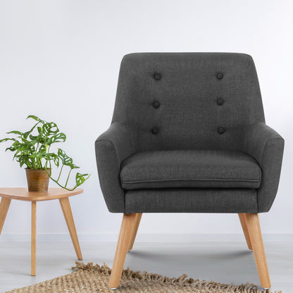 Anne Armchair Linen Fabric - Charcoal